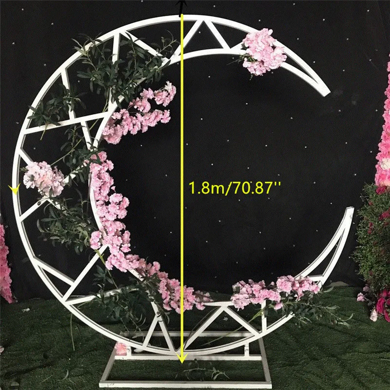 На заказ 70,8" Золотая белая луна корабль металлическая железная Арка Декор Свадебный Стенд фон торт стенд полка полумесяц Свадьба Луна арка
