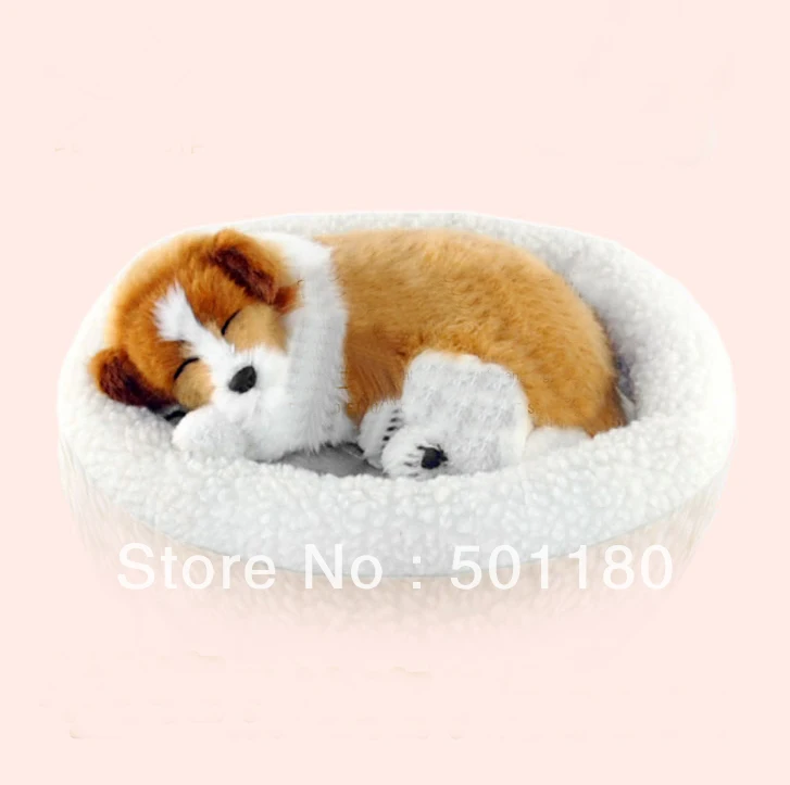 

free shipping sleeping dog with breathing handmade sleeping dog toy for birthday gift home decoration
