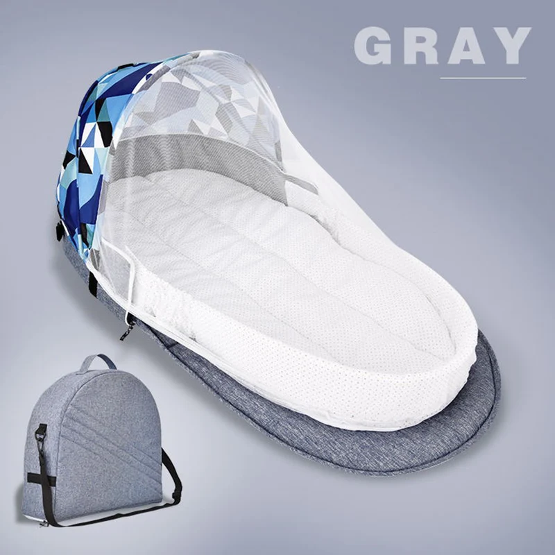 Mosquito net blue НОВАЯ переносная люлька для путешествий, детское гнездо, Детские принадлежности для новорожденных, многофункциональная складная кровать, складной стул портативный кровать - Цвет: Mosquito net blue