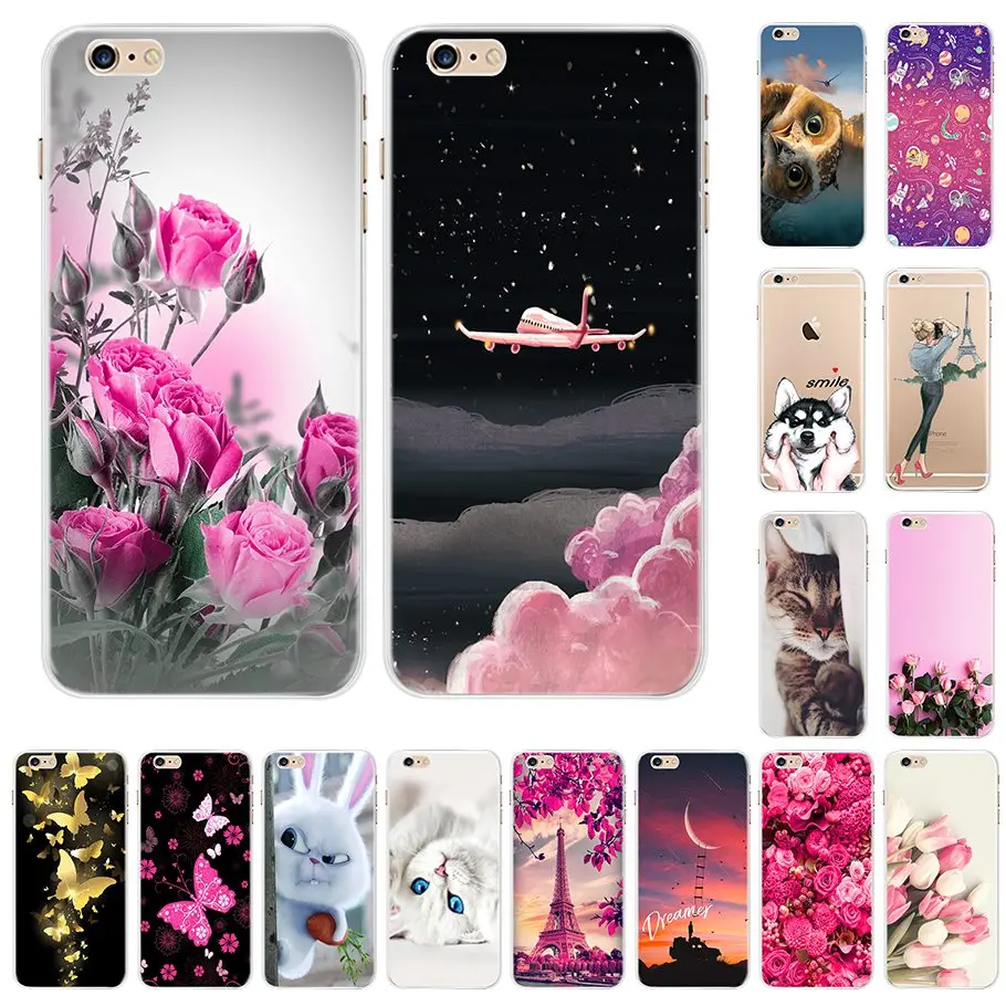 Чехол для iphone 6 s силиконовая Мягкая задняя крышка телефона чехол S бампер защиты