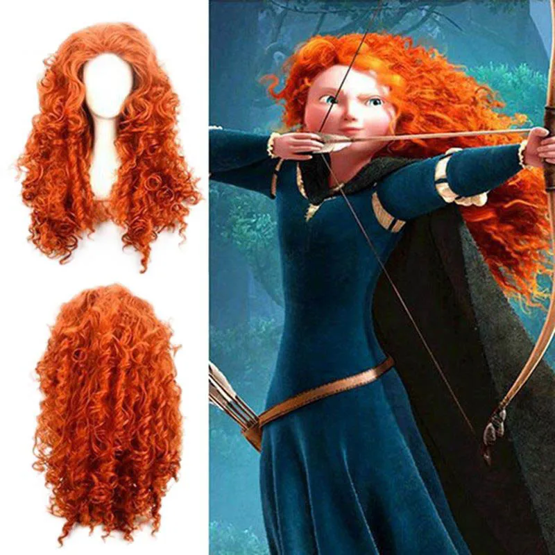 Brave Merida Cosplay Wig Long Curly Role Play Wig Halloween Hair Halloween Women Wig Costume Cosplay