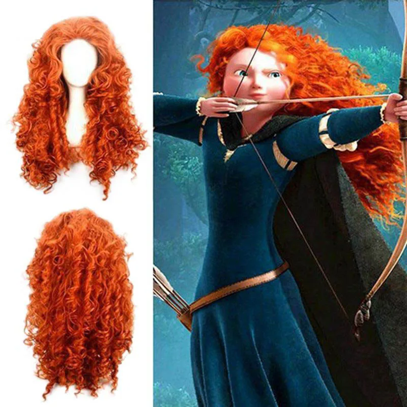 Женский длинный парик для косплея Brave Merida кудрявый ролевых игр на