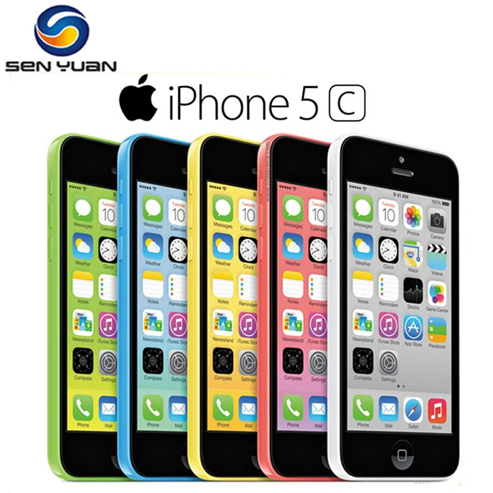 Оригинальный разблокированный Двухъядерный сотовый телефон Apple iPhone 5C 100% дюйма 8
