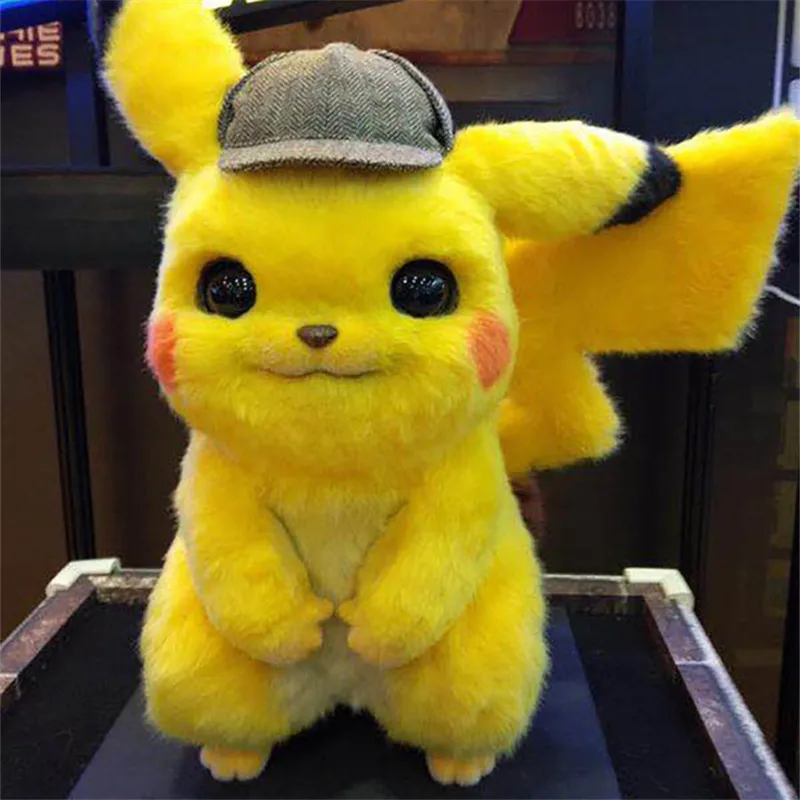 28 см горячий фильм пушистый детектив пика Мягкие плюшевые игрушки милый покемон