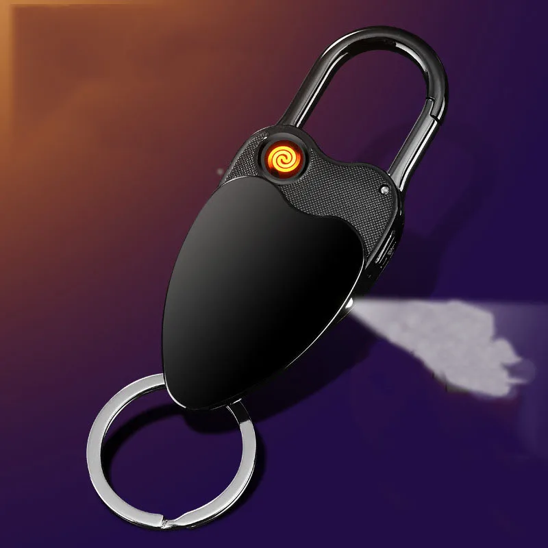 Многофункциональный брелок прикуриватель светодиодный фонарик usb зарядка зажигалка ветрозащитный Электрический провод Подогрев прикуривателя