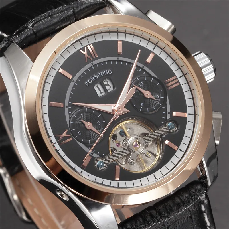 FORSINING мужские часы 2016 роскошный чехол из розового золота автоматические наручные