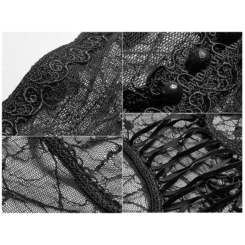 Женское готическое длинное платье в стиле стимпанк черное до пола с длинным