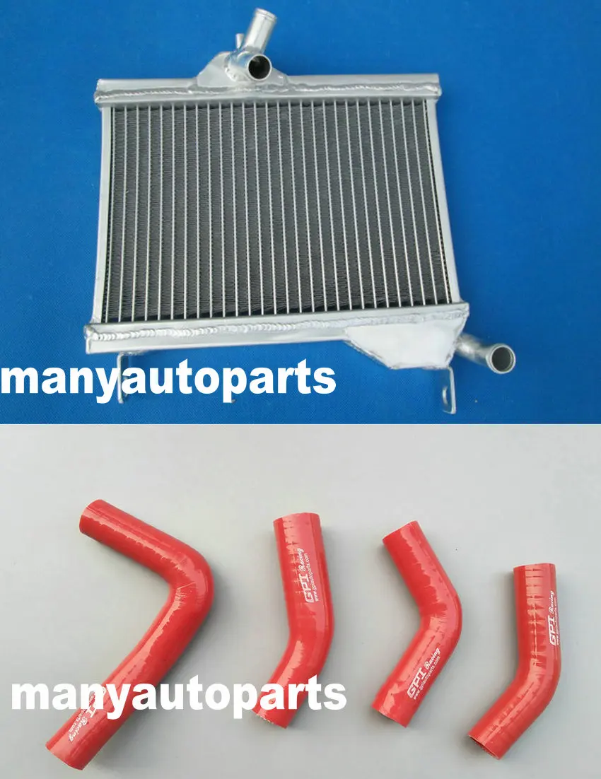 Алюминиевый радиатор GPI Racing + красный шланг для Yamaha RZ350 RZ 350 RD350 RD250 RD 250|hose red|radiator