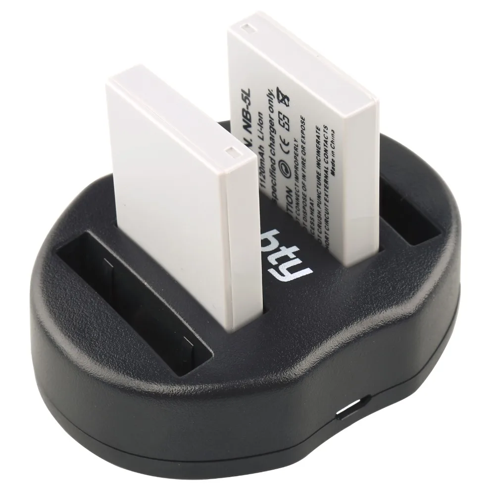 PROBTY 2 шт. NB 5L NB5L Перезаряжаемые Камера Батарея + USB Dual Зарядное устройство для Canon S110