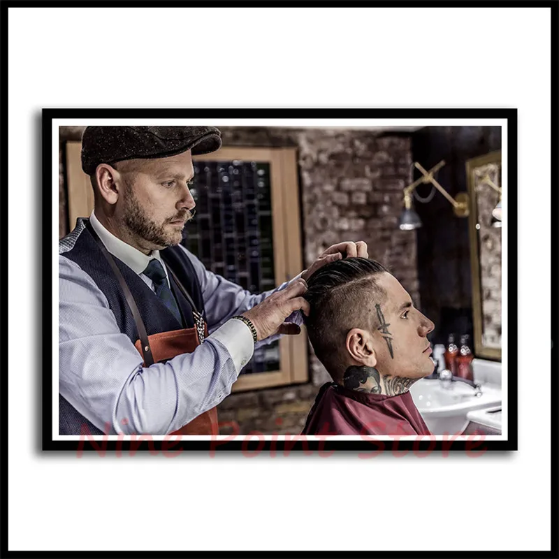 Для мужчин прическа татуировки рисунком с белым покрытием Бумага постеры для