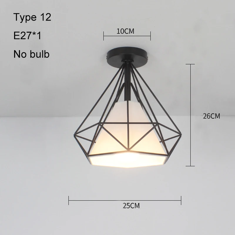 Type 12 No bulb Светодиодные потолочные светильники, современный потолочный светильник, винтажный плафон, плафон, хрустальные светильники для гостиной, Lampara Techo Lamparas De Techo - Цвет корпуса: Type 12 No bulb