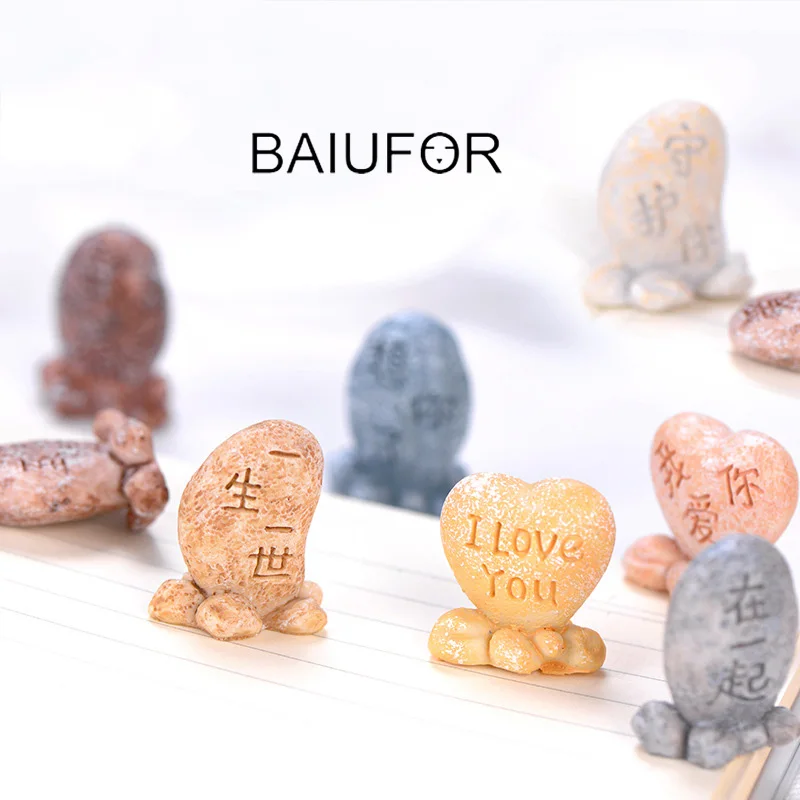 BAIUFOR миниатюрные любовные камни романтический пейзаж Декор Террариум фигурки