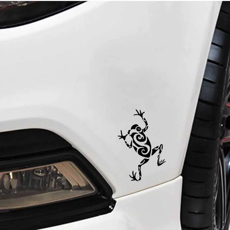 

YJZT 9.4CM*14.5CM Cartoon Amphibians Dazzling Artistic Vinyl Decal Nice Car Sticker Black/Silver C19-0957