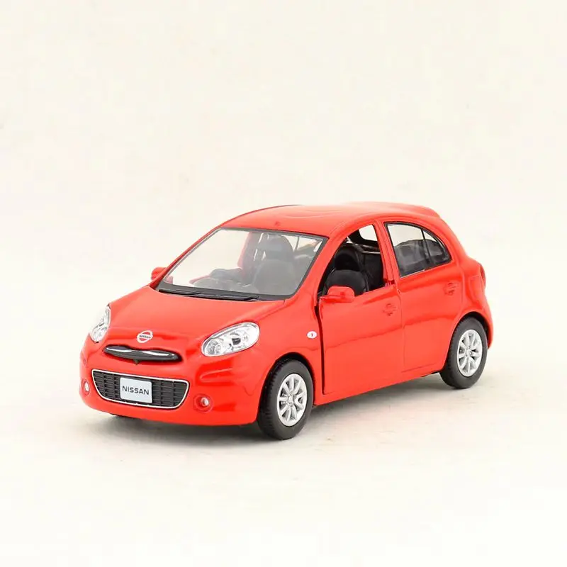 Красный /RMZ городская игрушка/Литье под давлением модель/1:28 весы/Nissan March Micra/тяните назад автомобиль/Набор для обучения/подарок/Дети - Цвет: Красный