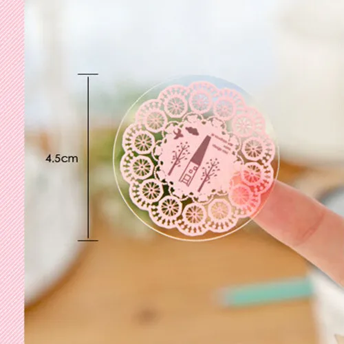 150 шт. круглые кружевные DIY стикеры из крафтовой бумаги этикетки печать для