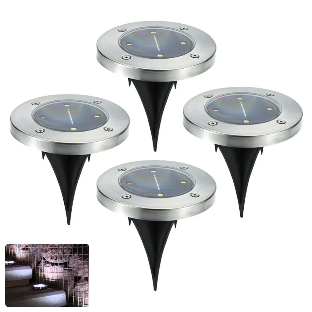 Напольный светильник на солнечной батарее водонепроницаемый садовый уличный с 4