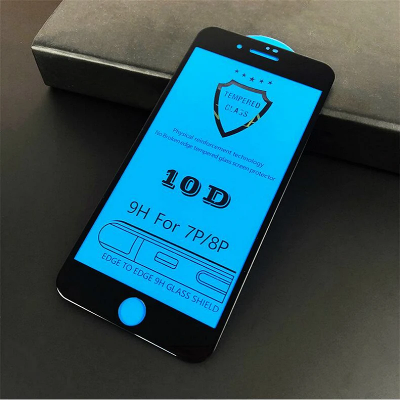 50 шт 10D Полный протектор экрана закаленное стекло для iPhone X XR XS Max защитное стекло на iPhone 6 6s 7 8 Plus пленка
