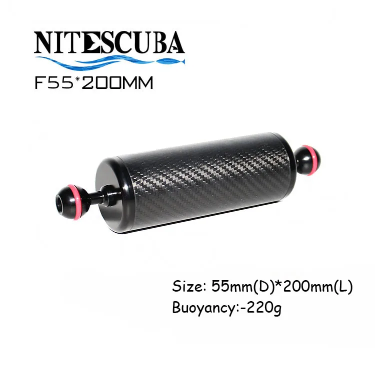 F55 20cm NiteScuba Дайвинг из углеродного волокна Поплавковый рычаг плавучести для стробоскопа видео светильник tg5 tg4 rx100 корпус камеры подводная фотография - Цвет: F55 20cm