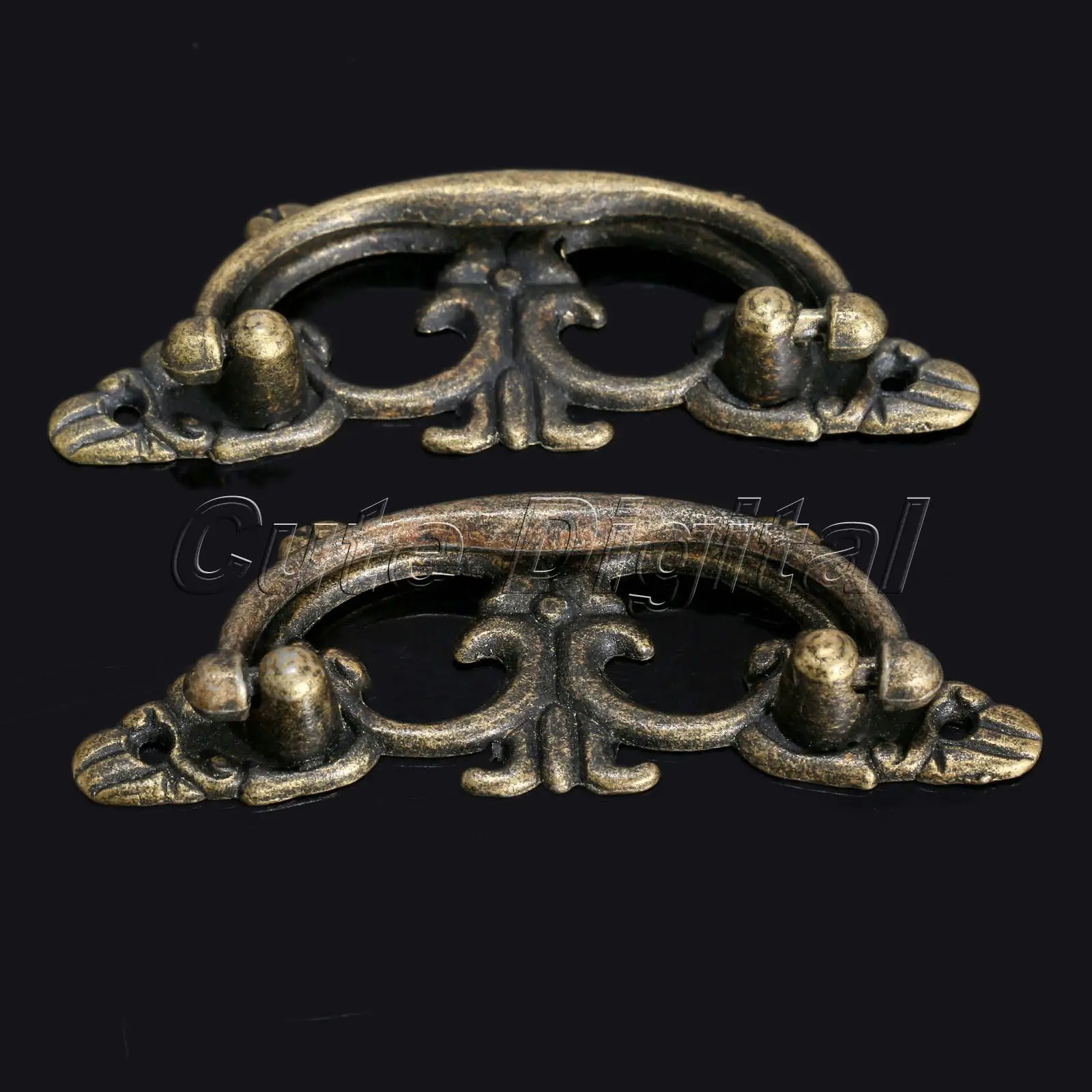 2 шт. античные медные мебельные ручки Кухня Шкаф Дверь шкафа чашка с выдвижными