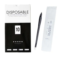 10pcsbox disposable microblading pens permanent makeup tattoo eyebrow tattoo pen with 712141718u pin embroidery blades