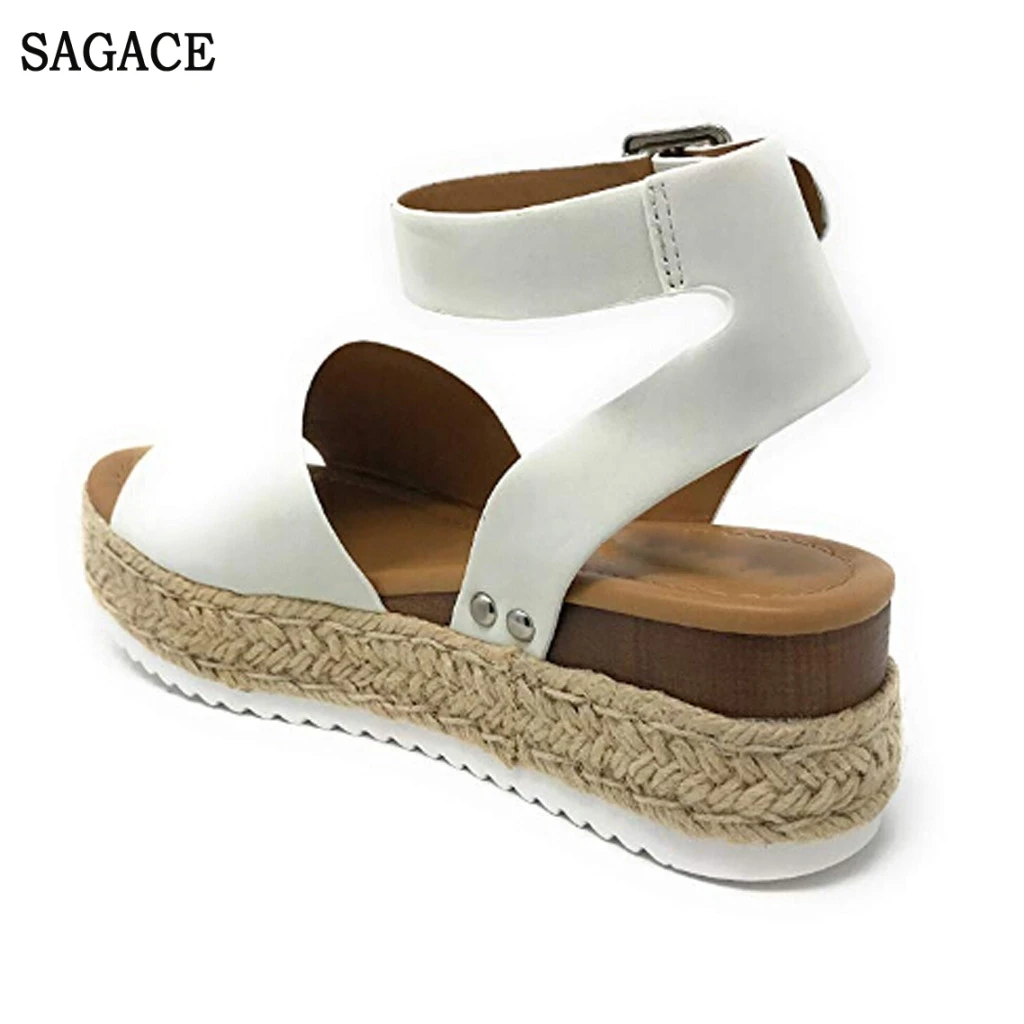 Сандалии SAGACE Женские повседневные босоножки на танкетке с резиновой подошвой и