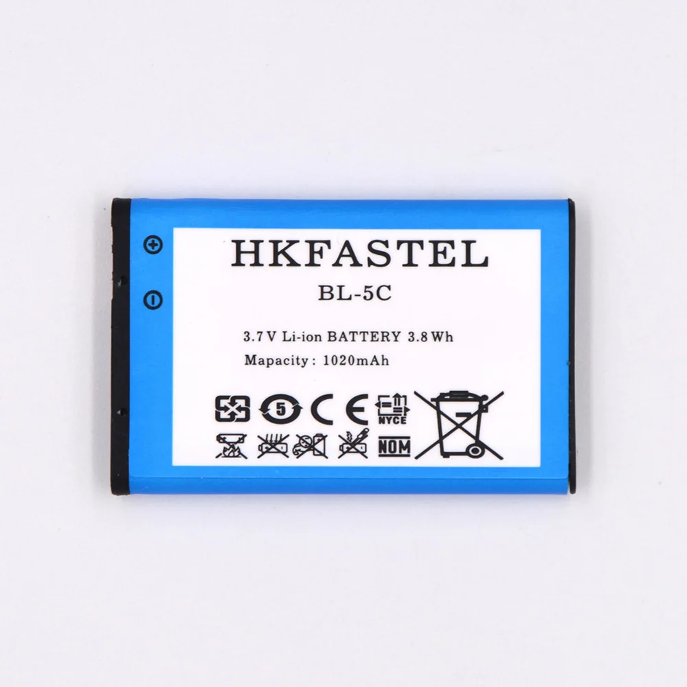 HKFASTEL BL-5C BL 5C мобильного телефона Батарея для Nokia 1100 1101 1110 1110i 1112 1200 1208 1209 2700 3100 3110