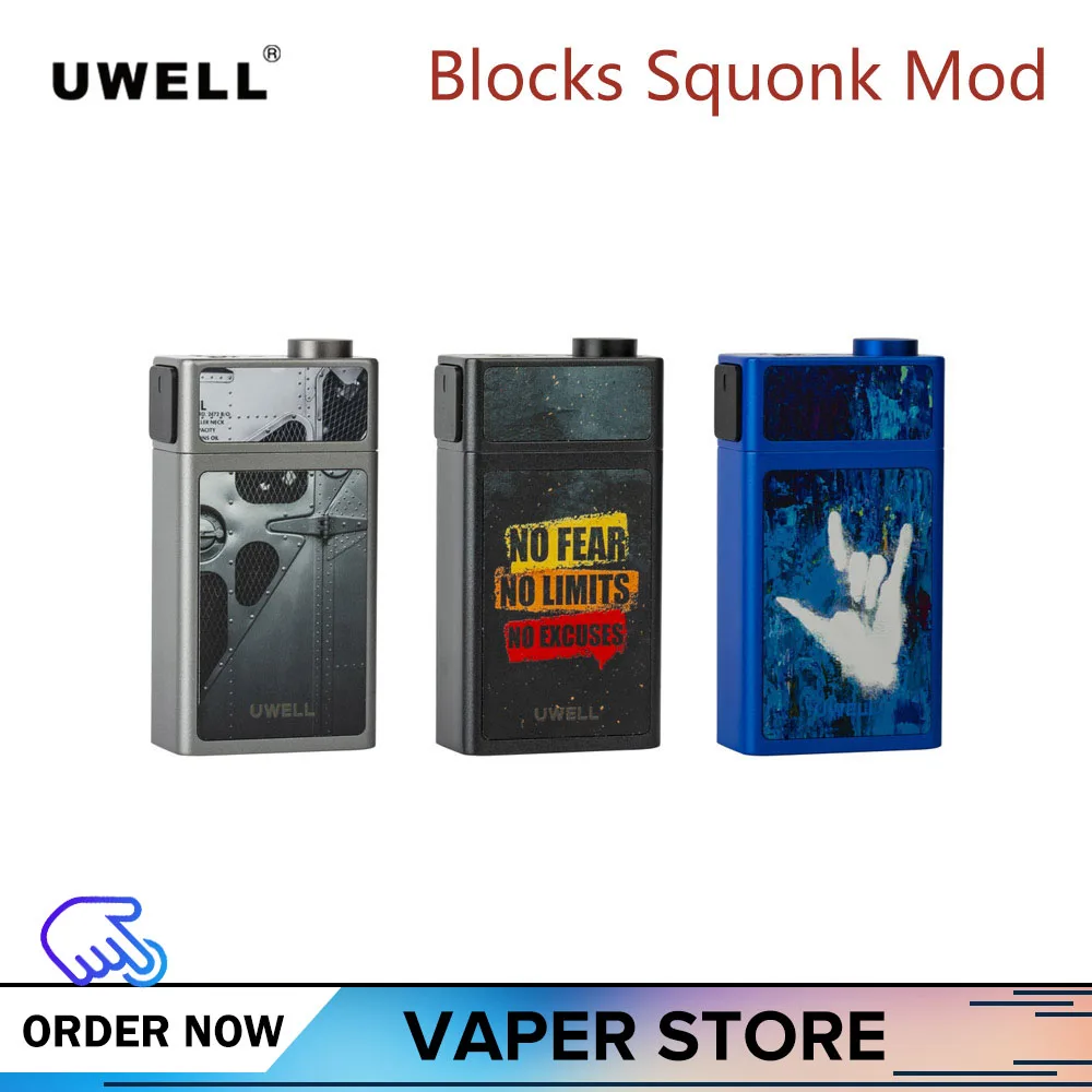 Оригинальный UWELL Blocks Squonk Mod 90 Вт 15 мл герметичное использование Один аккумулятор