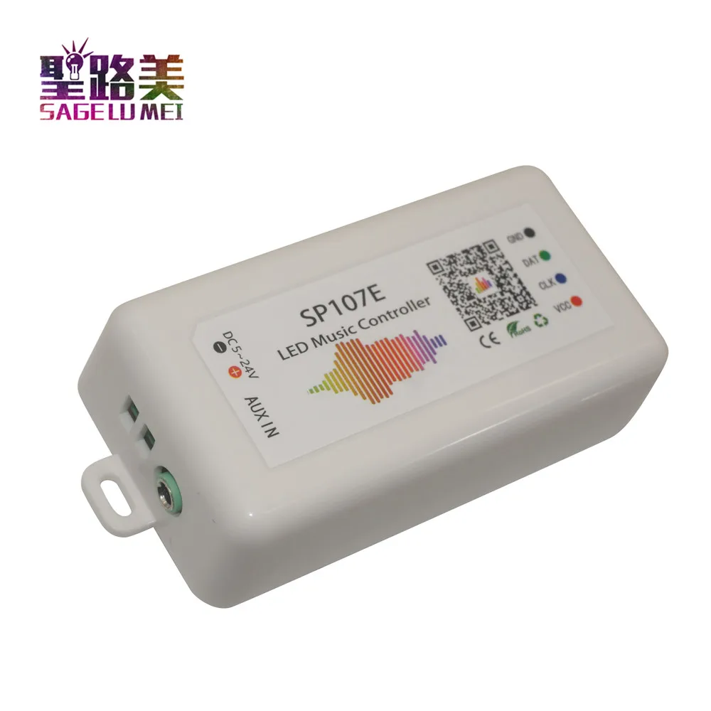 SP107E DC5 24V Bluetooth светодиодный музыкальный контроллер RGB SPI по телефону приложение