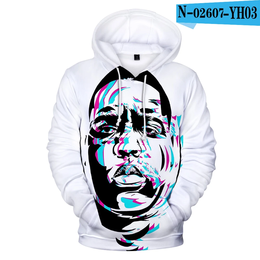 Пресловутый Б. Толстовки мужские толстовки с 3D принтом Harajuku Biggie smallers Rapper хип-хоп худи повседневные мужские толстовки - Цвет: one