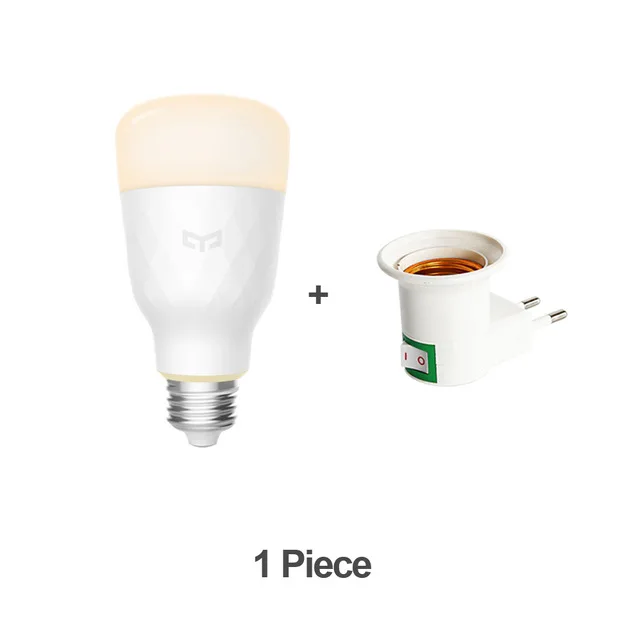 1PC White Bulb Обновленная версия, MI Mijia Yeelight, умный светодиодный светильник, цветная E27, белая умная лампа для Mi home, приложение с адаптером для ЕС - Испускаемый цвет: 1PC White Bulb