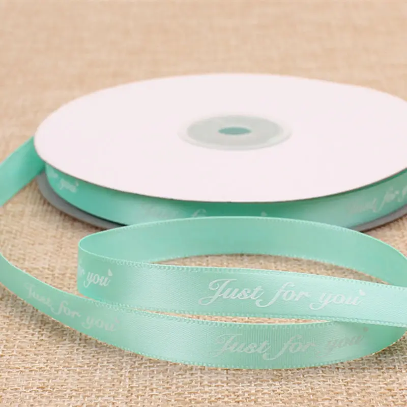 Tiffany Blue Ширина 1 см только для вас напечатанная резинка из полиэстера для свадьбы Рождественская вечеринка Романтический Материал Подарочная упаковка DIY плетеная печать - Цвет: Tiffany Blue