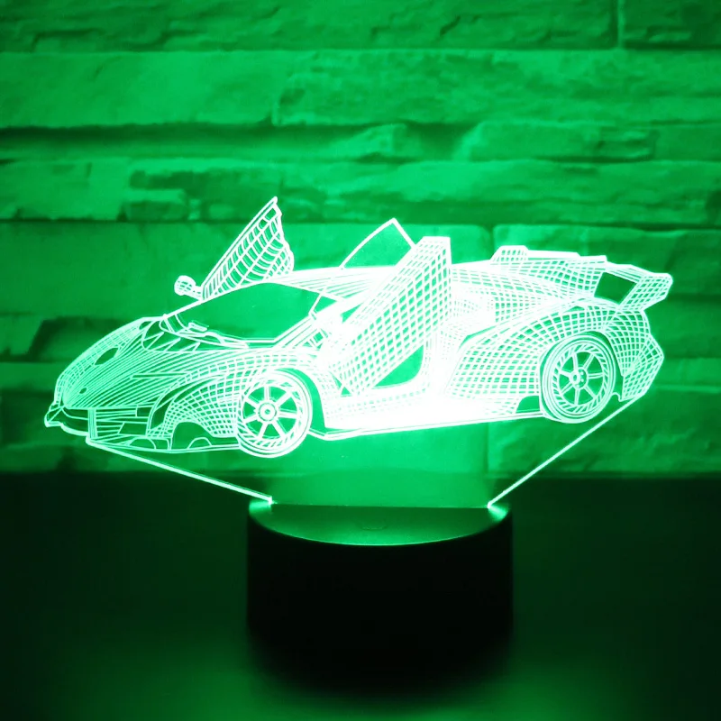 Светодиодный ночсветильник 3D спортивный автомобиль с улучшенным сознанием и