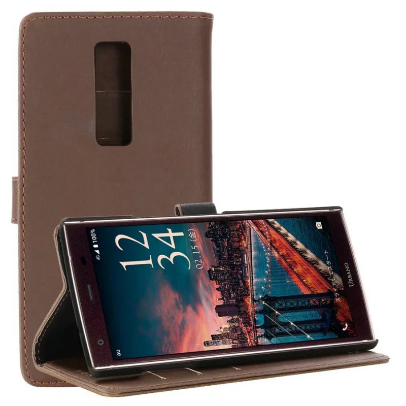 Чехол для KYOCERA URBANO V04 30 шт./лот винтажный кожаный чехол-бумажник с отделениями карт