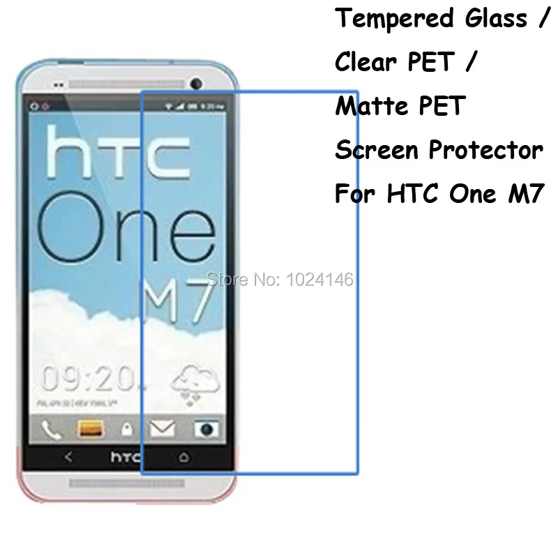 Закаленное стекло/прозрачная ПЭТ/матовая ПЭТ Передняя защитная пленка для HTC One M7