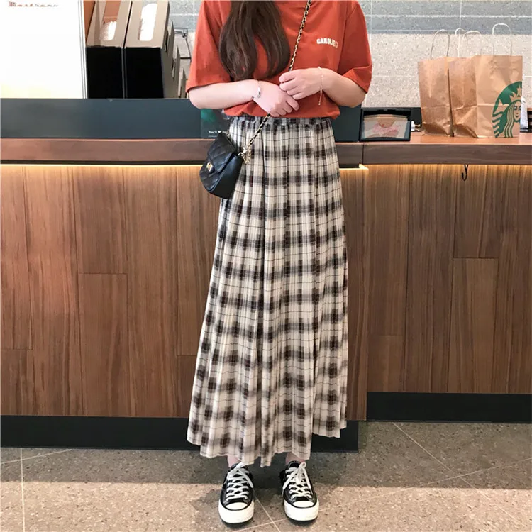 Faldas Mujer Moda Harajuku юбка японская, длинные юбки для женщин Макси Faldas Mujer Moda, консервативный стиль, трапециевидная Женская юбка