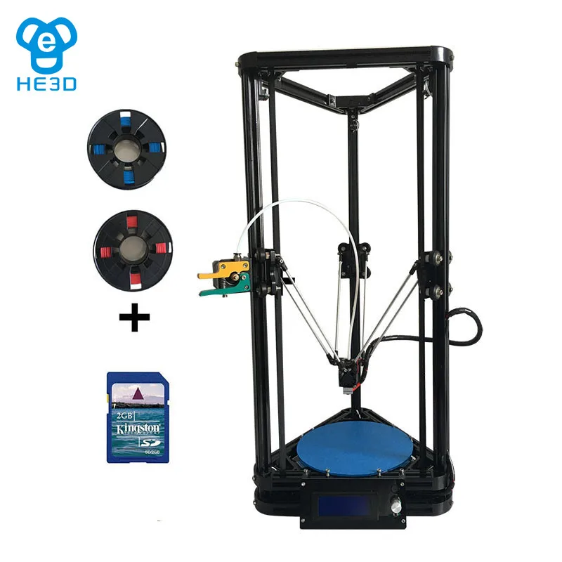2017 новые auto level HE3D reprap K200 delta 3d принтер kit поддержка из разных материалов