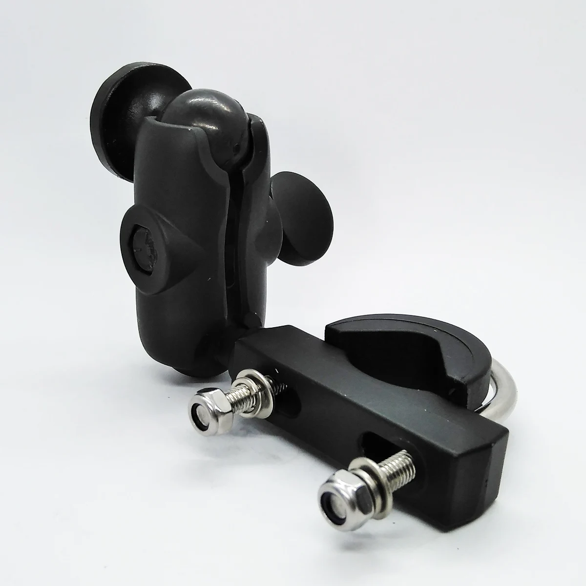 Motorcycle Bar Mount Double Socket Arm with 1'' Rubber Ball 1/4''-20 Thread Adapter for GoPro(Adapter Gopro Included) |