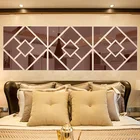 1 Набор DIY квадратная акриловая Зеркальная Наклейка на стену, съемная наклейка, украшение для ваннойгостиной спальни, 3D Наклейка на стену, домашний декор