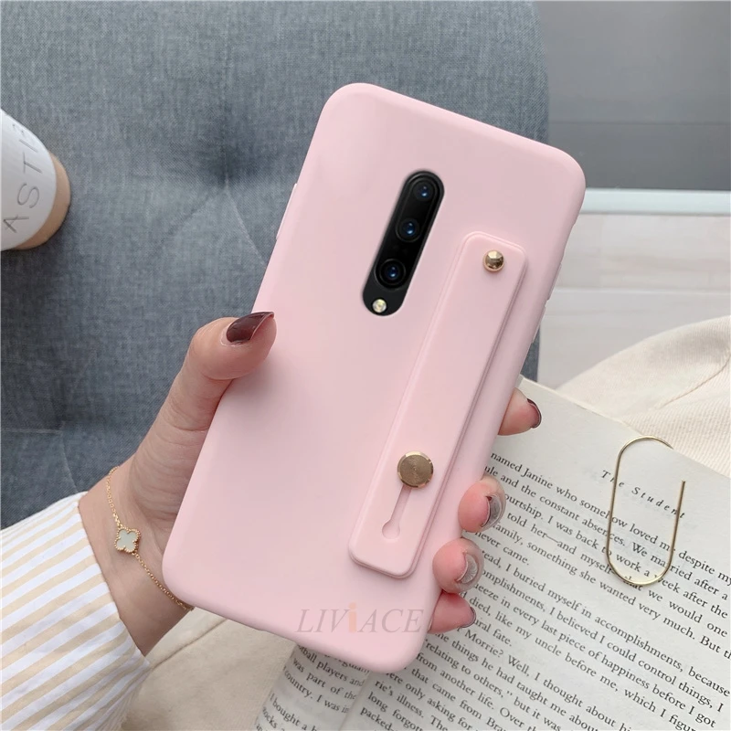 Hand Band light pink Силиконовый чехол на руку для oneplus 7 pro 6 6t 5 5t 7t держатель на запястье держатель для телефона Подставка мягкий чехол s one plus 7 задняя крышка - Цвет: Hand Band light pink