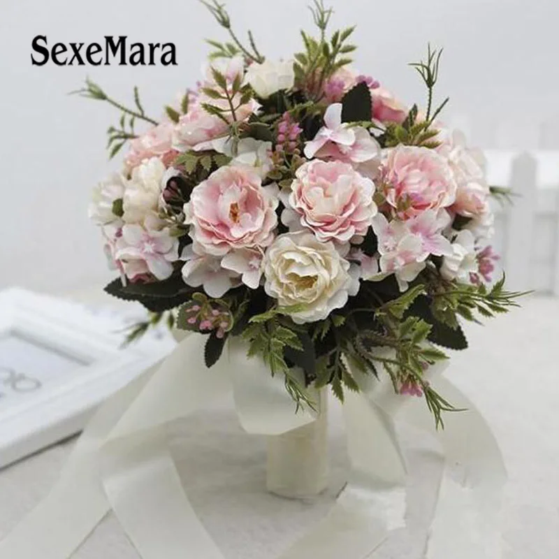 SexeMara/цвета слоновой кости розовый шампанского синий букет с цветами для