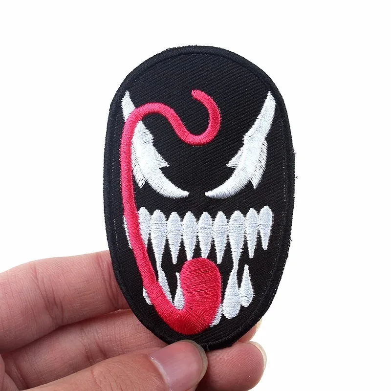 Антикварное серебро Pulaqi Venom Monster Marvel Movies, значки героев, железная одежда, нашивки супергероев для детей, мужчин, женщин, футболка, украшение F - Цвет: Антикварное серебро