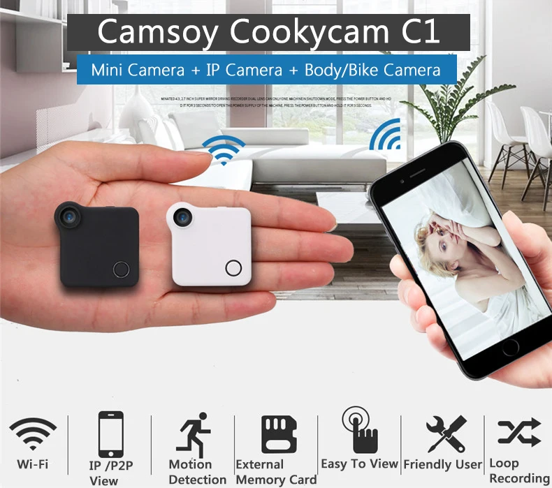 Мини WIFI HD камера H.264 IP Спортивная широкий угол 140 градусов P2P Видеокамера ночное