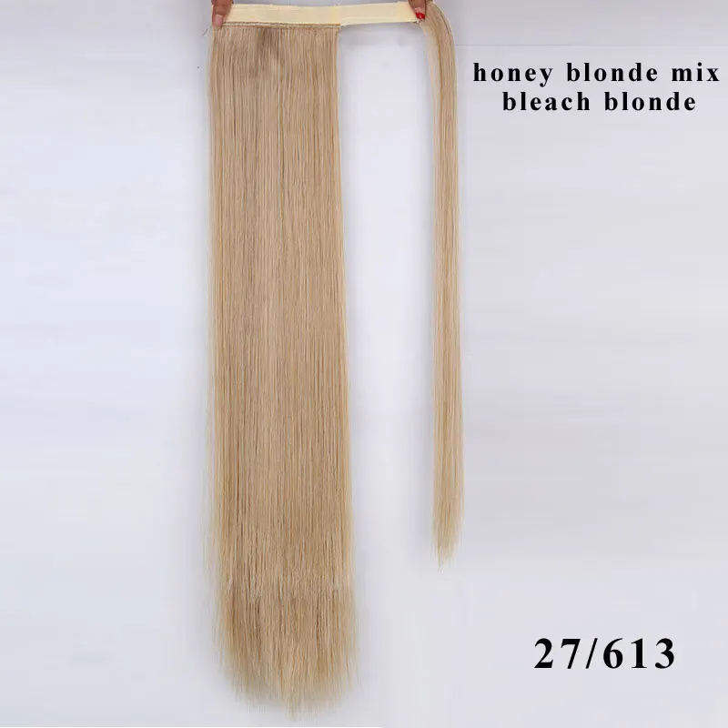 27-613 AISI BEAUTY, Длинные Накладные Синтетические прямые Конские хвосты для женщин, натуральные накладные волосы на заколках, шиньоны, блонд, накладные волосы - Цвет: 27-613