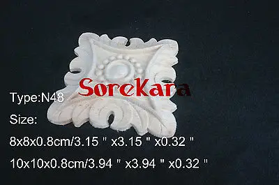 N48 10x10x0 8 см деревянная резная длинная квадратная аппликация Цветочная рамка