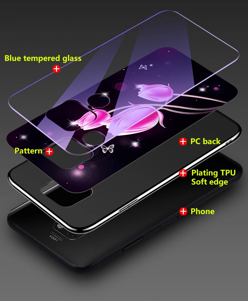 Чехол для телефона Huawei Mate 10 20 Lite 20X 20Pro чехлы Note10 nova 2s 3i роскошный стеклянный чехол