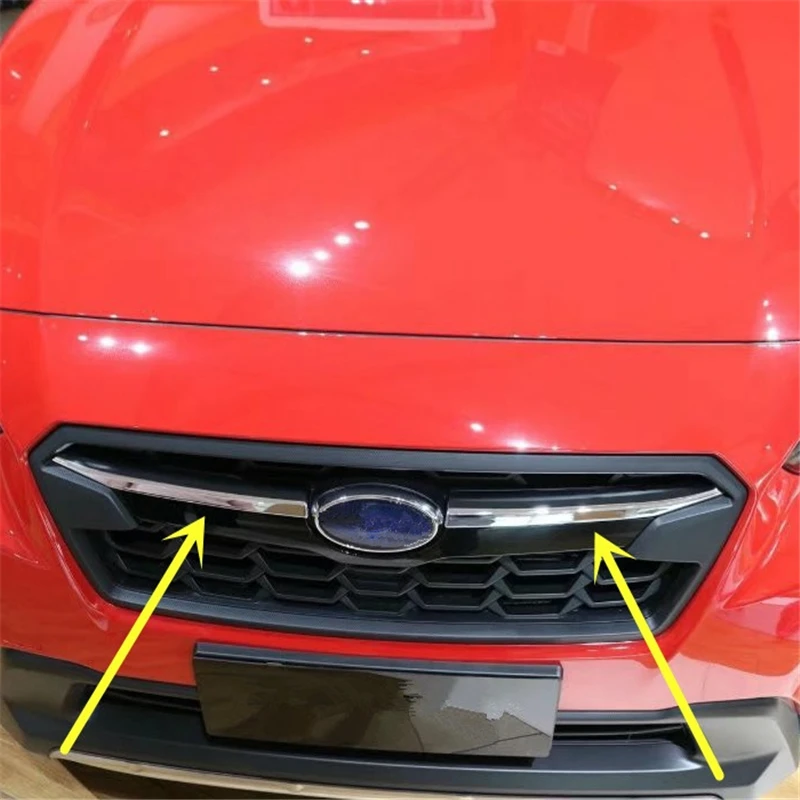 

WELKINRY car auto cover overlay for Subaru XV 2018 ABS chrome front head grille racing grill logo trademake decorative trim