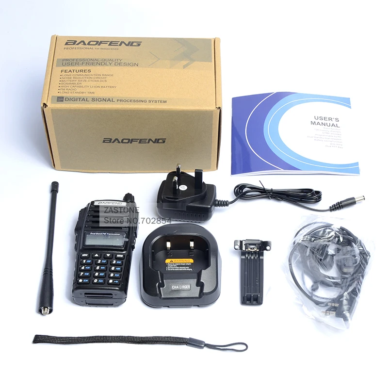 BaoFeng УФ-82 двухдиапазонная 136-174/400-520 МГц FM рация, трансивер, HT- с Аккумулятором, Антенной и Зарядным устройством