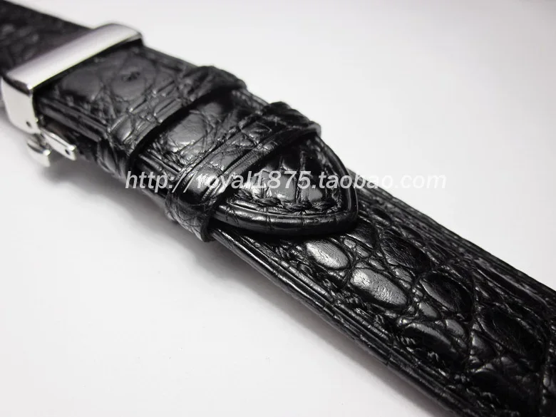 Роскошный черный ремешок для часов ручной работы из натуральной кожи крокодила, с пряжкой-бабочкой, 18, 19, 20 мм от AliExpress RU&CIS NEW
