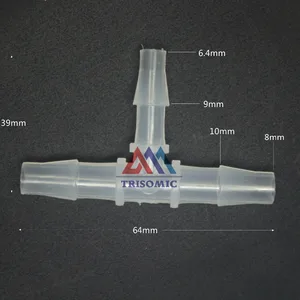 12 шт. 8 мм * 6 мм * 8 мм T тип редукционный соединитель Столярный материал PP пластиковый фитинг аквариум для рыб