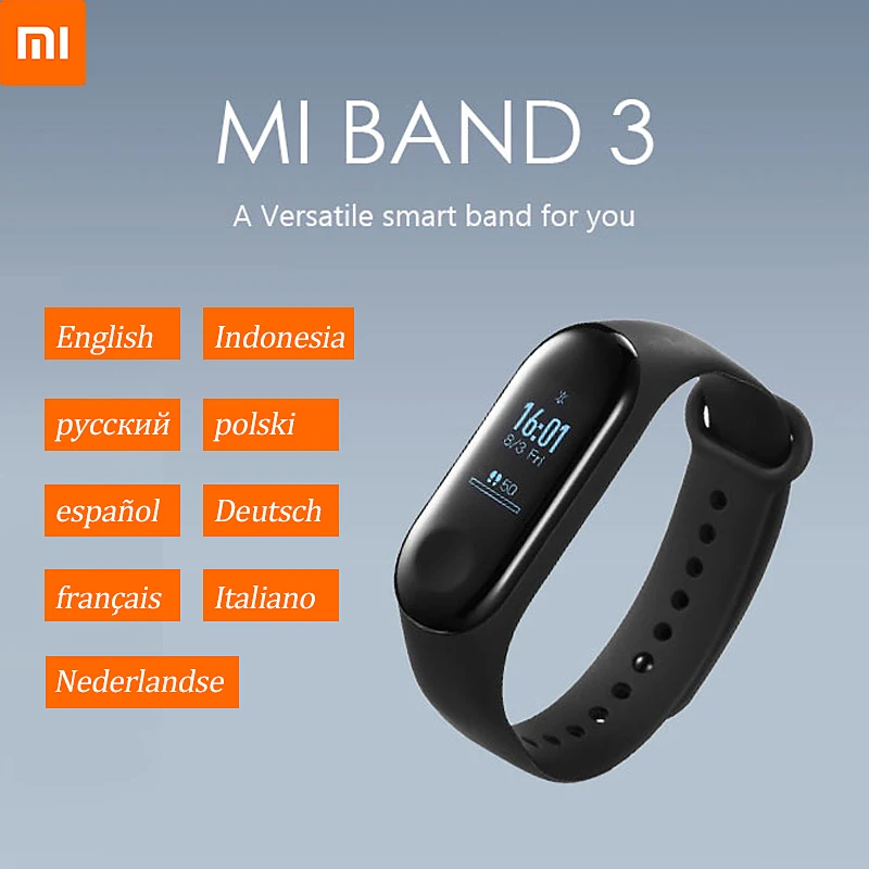Фитнес трекер Xiaomi Mi Band 3 спортивный смарт браслет с пульсометром умный OLED для Android
